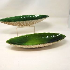Mid-century oblong shallow decorative ceramic dishes